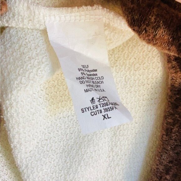 White Birch Brown & White Two Tone Hoodie Soft & Cozy Size XL - Picture 4 of 6